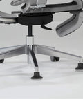 5pc Office Chair Casters with Black PU Solid Tires on a sleek office chair base, showcasing easy mobility and modern design.