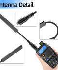 Long Range Dual Band Ham Radio Antenna SMA-Female 144 430 MHz Foldable Gooseneck Whip For Baofeng UV-5R detailed view