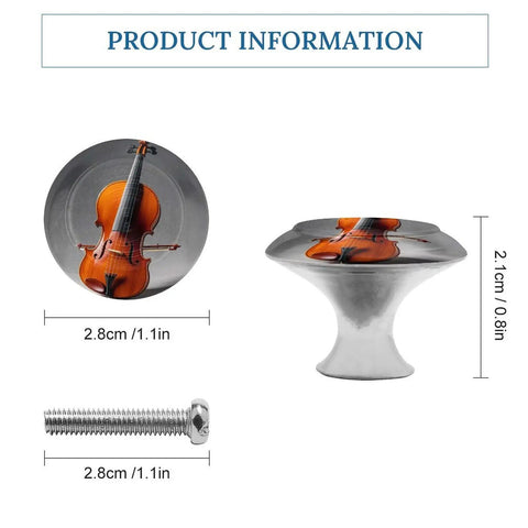 Chic 2 Pack Stainless Steel Cello Model Kit Cabinet Knobs With Heavy Duty Screws For Kitchen Cabinets And Dressers Stylish Single Hole Design, 1.1in