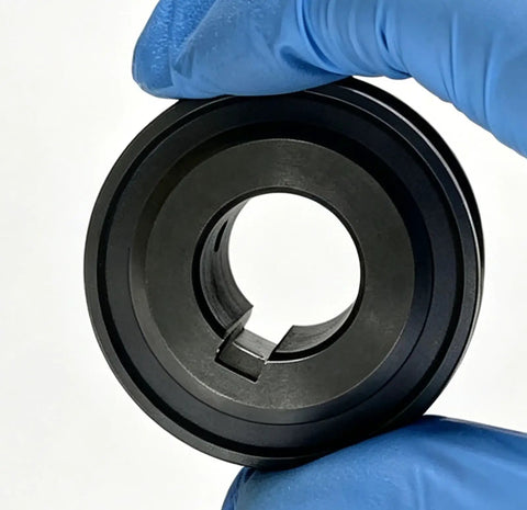 High Grade Melinokay Drive Pulley For John Deere 2500E Riding Greensmower Cutting Unit TCA14448 replacement part, showing black finish and bore.