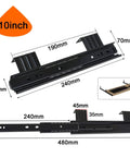 Heavy Duty Keyboard Drawer Slides 10 Or 12 Inch, Three Section Full Extension, Ball Bearing Quiet Runners, 100Lb Capacity, installed view