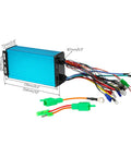 Heavy Duty 36V To 72V Brushless DC Motor Controller With 2500W To 5000W Power And 100 Amp Draw, blue metal casing and wiring.