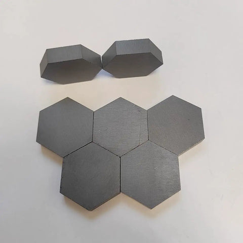 Pair Of Hot Pressed Hexagonal Boron Carbide Ceramic Sheets 23mm By 8.5mm, Ultra Hard 3000-4000 HV, Built To Take 2000 C Lab Grade displayed