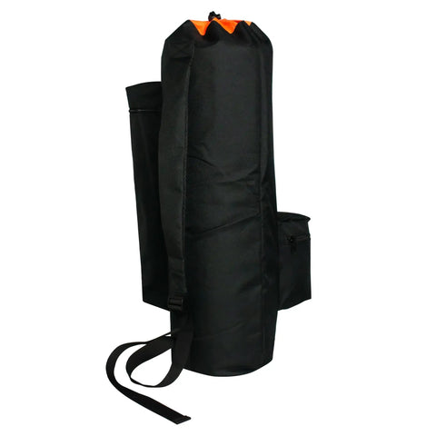 Carbon Fiber Paintball Tank Carrier Backpack For 6.8L And 9L Air Cylinders Neoprene Canvas Pouch With Polyester Lining Black side view