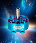 Beefed Up 2207.5 1860Kv Brushless Motor For 6S FPV Drone 5 Inch Props with blue casing against cosmic background