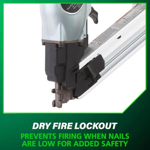 Close-up of Strap-Tite Strip Nailer For Metal Connectors, Pro-Preferred Pneumatic Nailer With Lightweight 6.4 Lb Build, NR65AK2.
