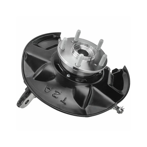 Front view of a steering knuckle and wheel bearing hub assembly for 2013-2017 Accord 3.5L, includes dust shield replacement 698-474