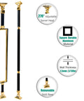 Premium Heavy Duty Aluminum Baluster Spindle Railing Kit With Slick Square Metal Posts And No Sweat Flat Brackets For Deck Stairs and Gold base swivel head