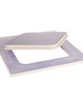 Super Tight Flush Mount Ceiling Access Panel For Drywall With A Rock Solid Forty Five Minute Fire Rating And Tough GFRG Alternative Frame Featuring Zero Hassle Gravity Closure Made In Usa For A Perfect Eighteen By Eighteen Inch Ceiling Opening, featuring a flat design and smooth edges.