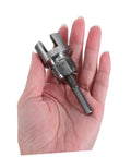 2 Piece Heavy Duty Carbon Steel Pipe Threader Kit For Internal And External Threading shown in hand for scale.