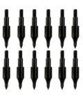 12 pack of 100 Grain Archery Field Points Screw In Tips for Recurve Bow, Compound Bow and Crossbow, black zinc finish.