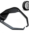 No Sweat Rim Width Caliper Tool For Cars Quick Fitment Gauge Universal Wheel Measurement Device close-up view, solid ABS material, portable design.