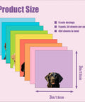 9 Pads Totally Cute Sticky Notes Set 3x3 Inch Dog Self Stick Notepads For Dog Lovers, size and colorful dog designs displayed.