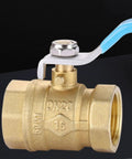 Heavy Duty Solid Brass Ball Valve With Double Internal Thread One Point Five Inch Straight Through Shut Off For Plumbing Lines, detailed view.