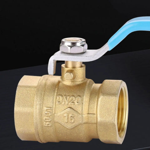 Heavy Duty Solid Brass Ball Valve With Double Internal Thread One Point Five Inch Straight Through Shut Off For Plumbing Lines, detailed view.