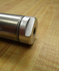 M46 17-1 Pneumatic Cylinder 11/32 Inch Bore With 1/4 Inch Pin Body Length 1 Inch Industrial Grade Air Actuator For Tight Spaces Perfect For Automation DIY Projects Pro Grade Reliability And Easy Install, close-up metal end cap