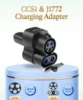 Badass Heavy Duty Ccs1 To Nacs Adapter For Tesla And All Nacs Evs Delivering 250Kw Dc Fast Charging With Smart Chip Protection That Is Straight Up Bulletproof, showcasing a black charging adapter for CCS1 and J1772.