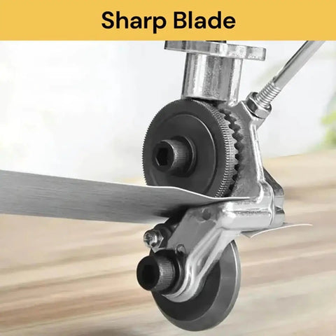 Heavy Duty Electric Drill Shears Attachment For Cutting Iron White Steel Copper And Aluminum Sheet Metal Nibbler Tool sharp blade close-up
