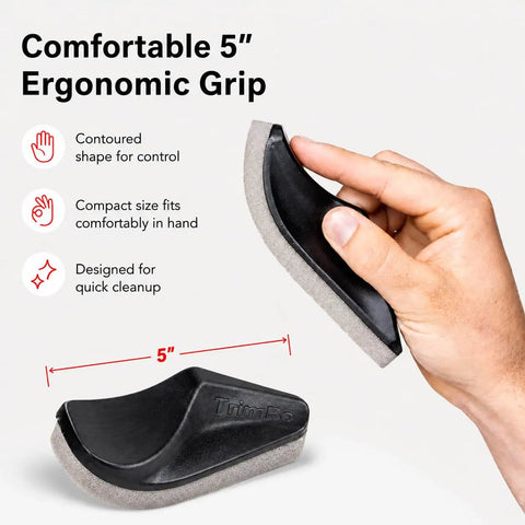 Close-up of Beard Hair Catcher Sponge For No Mess Sinks And Bathroom Cleanup Mens Grooming Bar Sponge in hand, showing ergonomic grip.