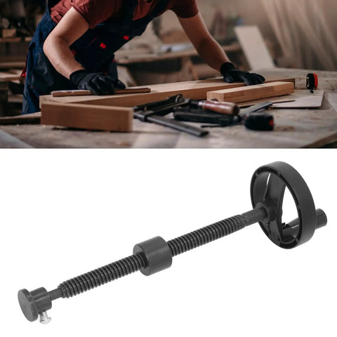 Professional Grade Steel Top Shelf Heavy Duty Workbench Vise Screw Featuring Rock Solid Self Locking Grip And Dead Simple 100Mm Handwheel For Woodworking Shop Garage Fixtures 220Mm in detail with handwheel and screw visible.