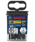 Five Pack Two Inch Square Two Impact Tough Screwdriving Bits packaging front view