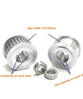 Badass Heavy Duty Timing Pulley Kit Featuring 16 Tooth HTD Idler Profile with aluminum alloy pulleys and sealed bearings.