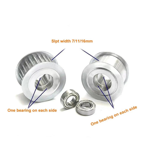 Badass Heavy Duty Timing Pulley Kit Featuring 16 Tooth HTD Idler Profile with aluminum alloy pulleys and sealed bearings.