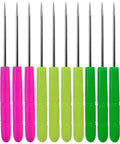 12 Pc Baking Scriber Pens That Nail The Cookie Decor Game With Rust Proof Stainless Steel Cake Icing Needles in pink and green