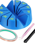 Multi Angle Stained Glass Jig Set For DIY Crafters Complete Foiling Tool Kit with hand foiler, copper tape, and tweezers.