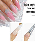 Heat Free Builder Gel Nude Pink For Nails Hema Free Pro Grade UV Gel Strengthen And Build Extensions And Sculpt No Heat Formula Protects Natural Nails Color 03 Long Lasting Finish shown on sculpted nails with glitter