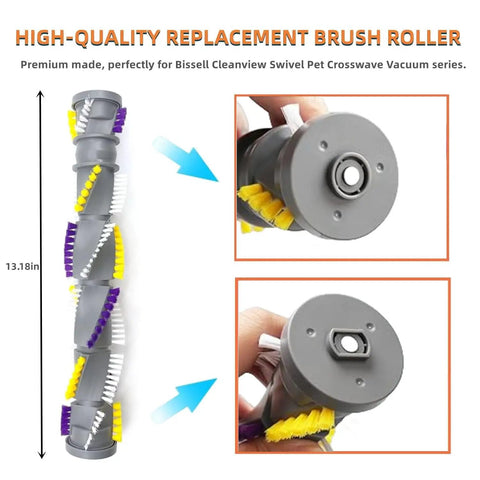 Brush Roll Belt Replacement Kit For Bissell PowerLifter And CleanView Swivel Rewind Pet Vacuums Fits 2252, 2253, 2254, 22543, 2255, 2256, 2258, 2259, 2260, 2316, 2489, 24899, 1327, 1333 Easy Install Pro Grade Cleaning, 13.18-inch brush roller