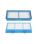 Two blue Holmes AER1 HEPA filters for HAPF30AT air purifiers, capturing 99.97% of 0.3 micron particles.