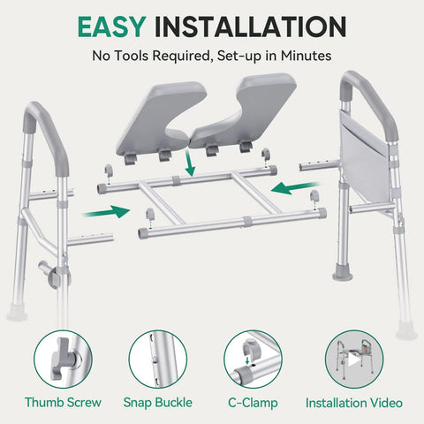 Raised Toilet Seat With Grippy Handrails Adjustable Height And Width Rock Solid Build Zero Wobble Setup Holds Big Time 500 Lbs Senior Bathroom Safety Essential