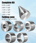 17 Degree Pro Grade Folding Reduction Die Set 5 Piece with Folding Cone Self Centering Stainless Steel Stabilizer Coin Making