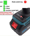 Controls of Badass Cordless Rivet Gun And Knockout Rivet Nut Setter Featuring 21 Volt Brushless Motor showing power and gears.