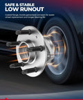 Close-up of Pair Rear Wheel Bearing Hub Assemblies With ABS for 2007-2020 Hyundai Santa Fe, highlighting coated flange.