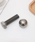 Stainless steel bolt and ball set, M6 threaded hex bolt with polished sphere, 2 pieces