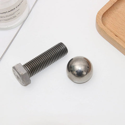 Stainless steel bolt and ball set, M6 threaded hex bolt with polished sphere, 2 pieces