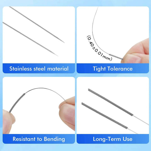 Close-up of a 40 Piece 3D Printer Nozzle Cleaning Kit With 0.4mm Stainless Steel Cleaning Needles Universal Clog Removal Tool Set