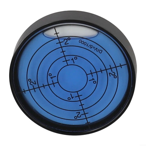 Top view of 50x10mm High Precision Bubble Level Horizontal Measuring Tool with blue water level and degree markings.