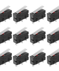 12-pack of SPDT Micro Limit Switch With Hinge Lever Momentary Push Button 1NO 1NC 3 Pins AC 5A 125V 250V Rugged Boss Grade Industrial Switch.