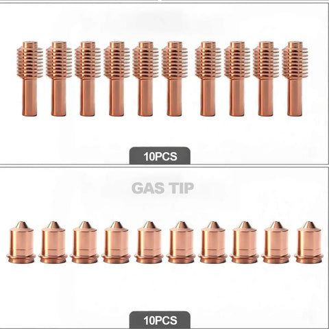 20 Pack Plasma Electrode And Nozzle Kit 52574 51206.11 70A For X45 Vipercut 30 Plasma Cutter Replacement TECMO