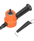 Double Head Nibbler For Sheet Metal With ABS Dual Cutter Heads Boss Grade Metal Cutter Tool shown with handle and wrench