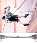 Stainless Steel Closed Jaw Rigging Screw Turnbuckle For Marine Boat Yacht M12, shown with climber using it for tension.