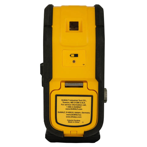 Back view of Professional Grade Self Leveling Laser Level Built Tough For The Jobsite with magnetic base and adjustment knob.