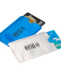 RFID Blocking Sleeves Set With 16 Pieces 10 Credit Card Holders And 4 Passport Protectors Identity Theft Protection shown with credit cards