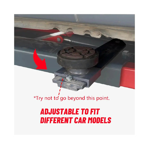 Close-up of adjustable mechanism for Professional Grade Portable 6000 Pound Hydraulic Scissor Lift With Quick 48 Inch Rise.