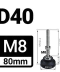 Rock Solid 8 Piece Adjustable Leveling Feet For Tables And Cabinets, M8, 40mm pad, 80mm length with threaded height control.