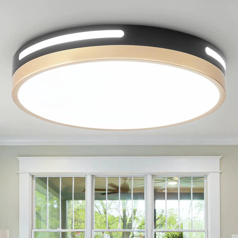 4 Pack Black 12 Inch Flush Mount LED Ceiling Lights Dope Modern Round Design Energy Efficient 24W Output 120W Equivalent Low Profile Ceiling Fixture For Living Room Bedroom Hallway Kitchen Island