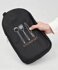 Waterproof Camp Kitchen Knife Bag With Large Capacity Storage And Hooks For Camping Outdoor Cooking Gear Organizer shown closed